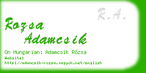 rozsa adamcsik business card